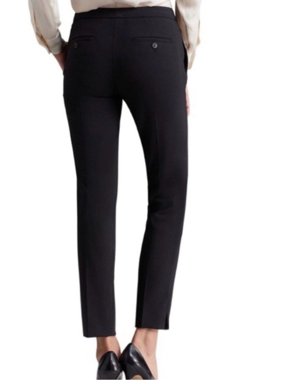 Theory Ibbey Tailor Ankle Pants Wool Blend Black Size 6